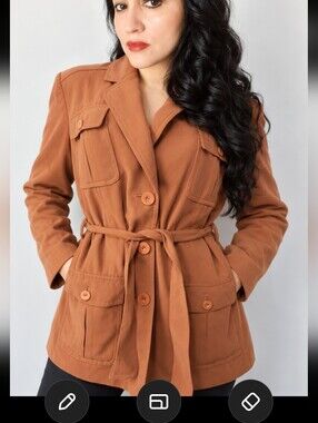 Un Jour Ailleurs Women's  Burned orange Blazer Jacket Size 42 #C